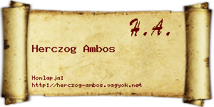 Herczog Ambos névjegykártya